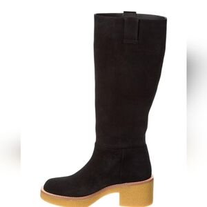 NEW...Stuart Weitzman Montana Slouch Suede Black Boot... Size 8
